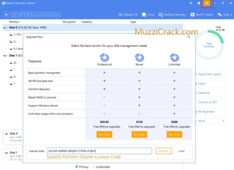 EaseUS PartitionMaster Code Free